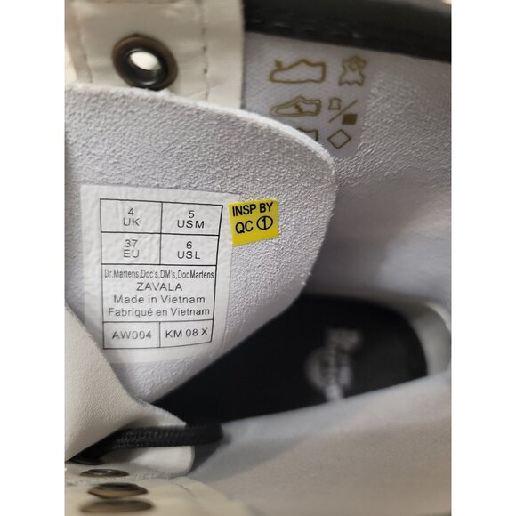 DR. MARTENS ZAVALA COMBAT BOOTS SIZE 6 NEW NWOT White/Black - Picture 6 of 6